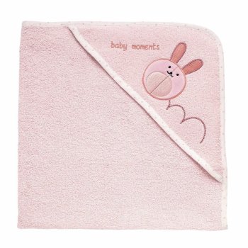 chicco quadrato spugna asciugamano rosa coniglio 0m+