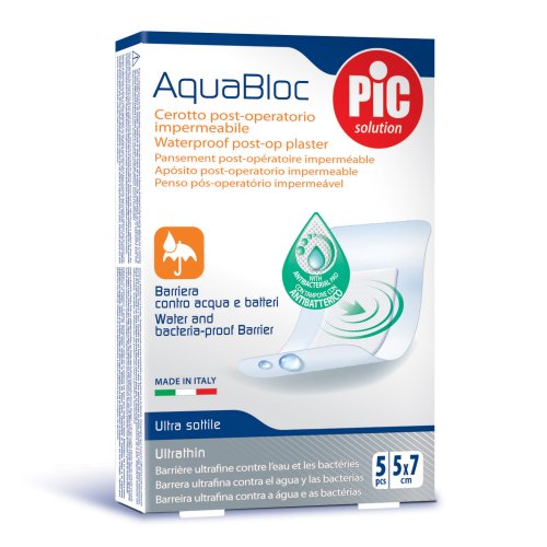 Pic Aquabloc Cerotto Impermeabile Sterile Con Tampone Antibatterico 5 X 7cm 5 Pezzi