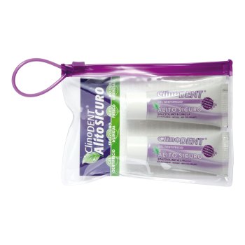 clinodent alito sicuro travel kit gel dentifricio 2 pezzi