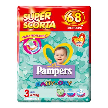 pampers baby dry superbag midi 68 pannolini