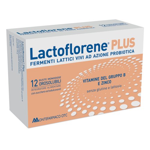Lactoflorene Plus - Integratore Di Fermenti Lattici Vivi E Vitamine Del Gruppo B - 12 Bustine Monod