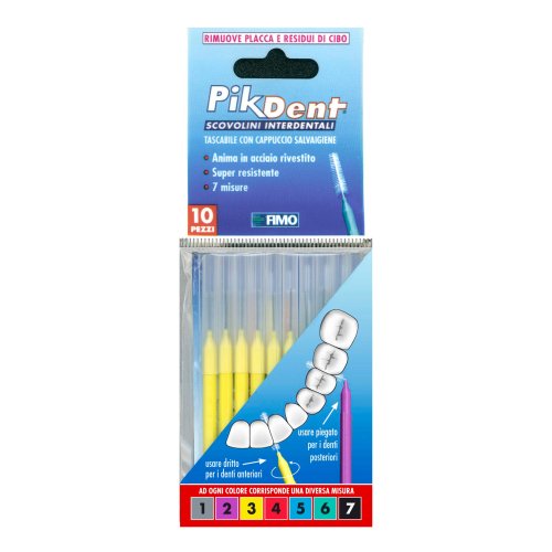 Pikdent Stuzzicolino Scovolino Interdentale N.3 0.6mm Cilindrico Giallo 10 Pezzi