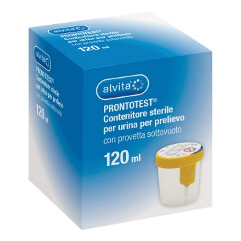 alvita prontotest contenitore sterile per urine con provetta sottovuoto 120ml