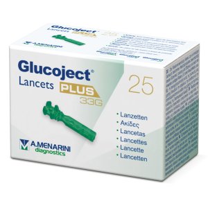 Glucoject Lancets Plus G33 - Lancette Pungidito Sterili Per La Glicemia 25 Pezzi