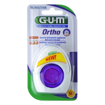 gum ortho floss filo interdentale spugnoso apparecchi ortodontici 50 fili con dispenser