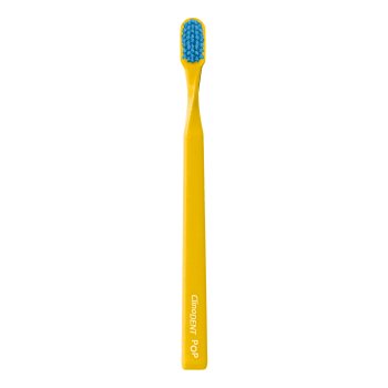 clinodent pop spazzolino da denti giallo setole medie