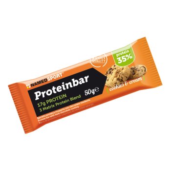 namedsport crunchy proteinbar cookies & cream barretta proteica 32% 40g