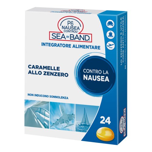 Seaband P6 Nausea Control Anti-Nausea Caramelle Antinausea Viaggio Allo Zenzero 24 Pezzi