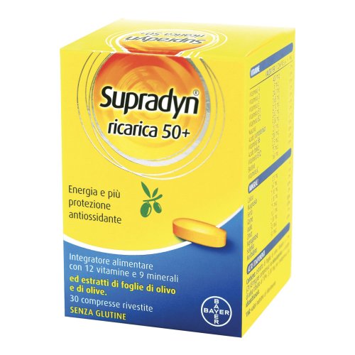 Supradyn Ricarica 50+ Anni Integratore Di Vitamine E Minerali Con Polifenoli 30 Compresse Rivestite