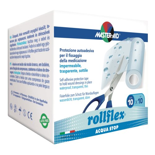Master Aid Rollflex Acqua Stop Protezione Autoadesiva Impermeabile 10x10cm