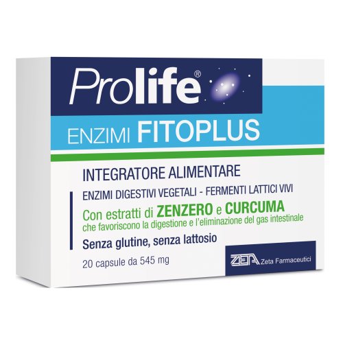Prolife Enzimi Fitoplus - Integratore Di Fermenti Lattici Ed Enzimi Digestivi 20 Capsule