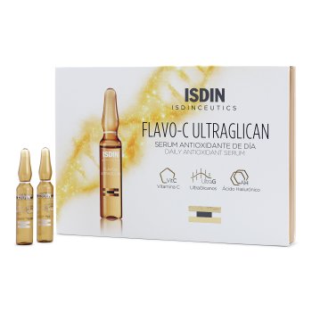 isdin isdinceutics flavo-c ultraglican siero viso anti-ossidante giorno 10 fiale