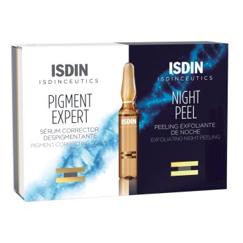 isdin isdinceutics routine anti-macchia - pigment expert 10 fiale + night peel 10 fiale