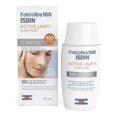 Isdin Foto Ultra 100 Active Unify SPF reale 100+ Fusion Fluid Protezione Solare 50 ml