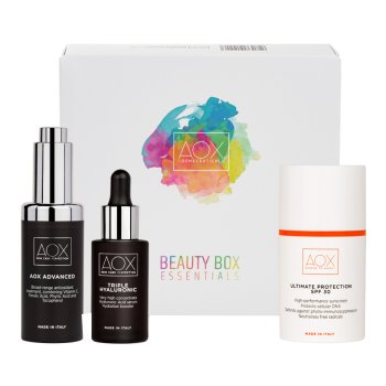 aox beauty box essentials beauty routine anti - invecchiamento con 3 prodotti 