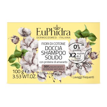 euphidra doccia shampoo solido al profumo di fiori di cotone 100g