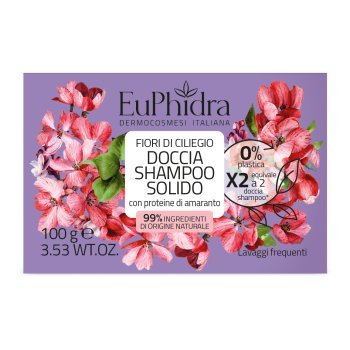 euphidra doccia shampoo solido al profumo di fiori di ciliegio 100g