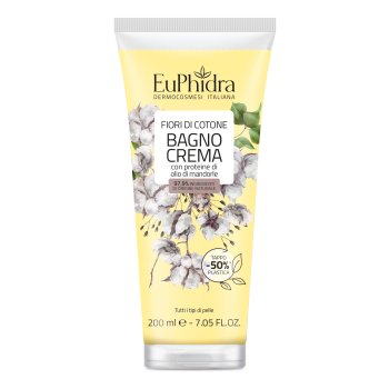 euphidra bagno crema detergente corpo idratante profumo fiori di cotone 200ml