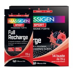 massigen sport full recharge - integratore energetico gusto frutti di bosco 14 bustine