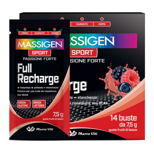 Massigen Sport Full Recharge - Integratore Energetico Gusto Frutti Di Bosco 14 Bustine