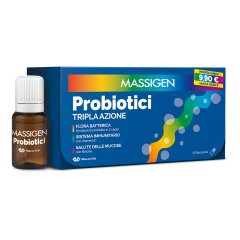 Massigen Probiotici tripla azione 10 flaconcini x 8 ml