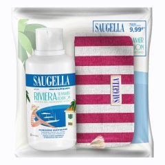 saugella dermoliquido ph 3.5 detergente intimo 500ml con pochette riviera summer edition omaggio