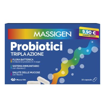 massigen probiotici tripla azione 10 capsule