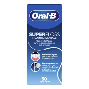 oral-b man filo interdentale superfloss 50 fili pretagliati