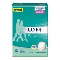 lines specialist pants unisex super l 9 pannoloni incontinenza