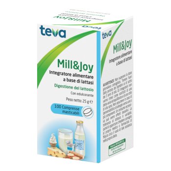 mill&joy teva - integratore alimentare a base di lattasi 100 compresse masticabili