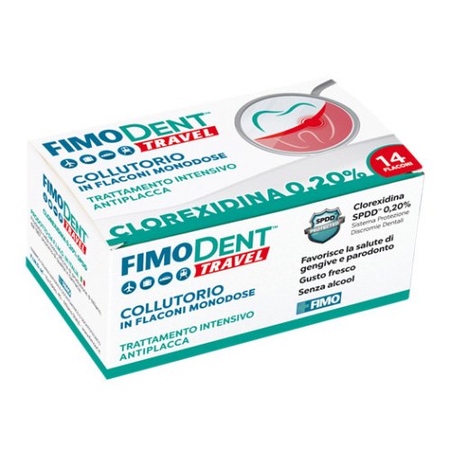 Fimodent Travel Colluttorio Con Clorexidina 0,20% 14 Flaconi Monodose Da 10ml