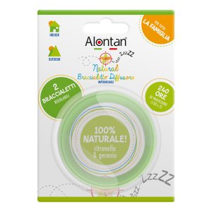 Alontan Natural Braccialetto Diffusore Anti-Zanzare Citronella E Geranio