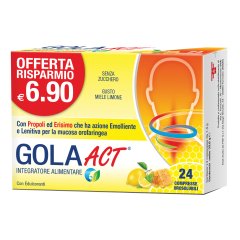 Gola Act Miele Limone Erisimo E Vitamina C 24 Compresse Orosolubili