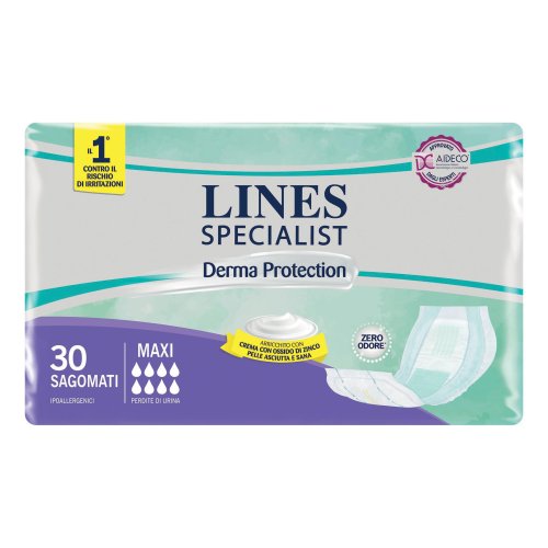 Lines Specialist Derma Protection - Sagomato Livello Maxi 30 Pannoloni Incontinenza Pezzi