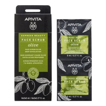 apivita express beauty olive scrub viso esfoliante profondo 2 x 8ml