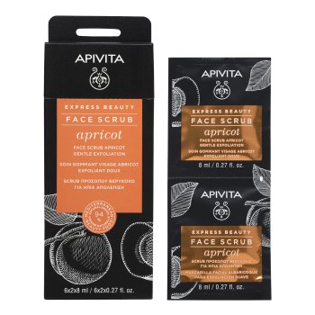apivita express beauty apricot - scrub viso esfoliante delicato con albicocca 2x8ml