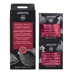 apivita express beauty pomegranate - maschera viso illuminante e rivitalizzante con melograno 2x8ml