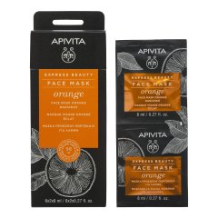 apivita express beauty orange - maschera viso illuminante con arancio 2x8ml