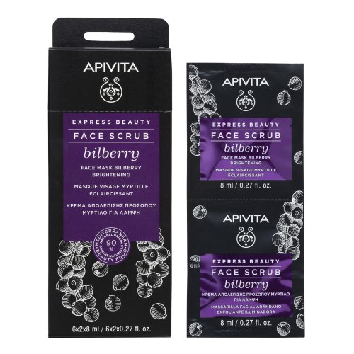 Apivita Express Beauty Bilberry Scrub Viso Illuminante 2 X 8ml