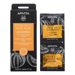 apivita express beauty pumpkin maschera viso detossinante con zucca 2 x 8ml