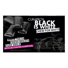 curaprox black is white chew to the beat - gomme da masticare con carbone attivo 12 pezzi