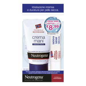 Neutrogena Crema Mani Concentrata Profumata 75 ml + Stick labbra secche 4,8 g