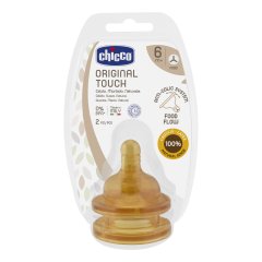 chicco tettarella original touch flusso lento caucciù confezione da 2 pezzi 6m+