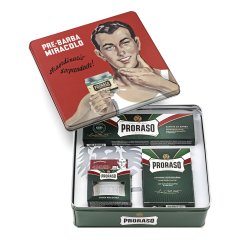 proraso cofanetto vintage selection gino - vaso prebarba rinfrescante - sapone rinfrescante 150ml - lozione rinfrescante.