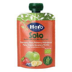 hero baby solo bio frutta frullata mela banana e fragola 100g