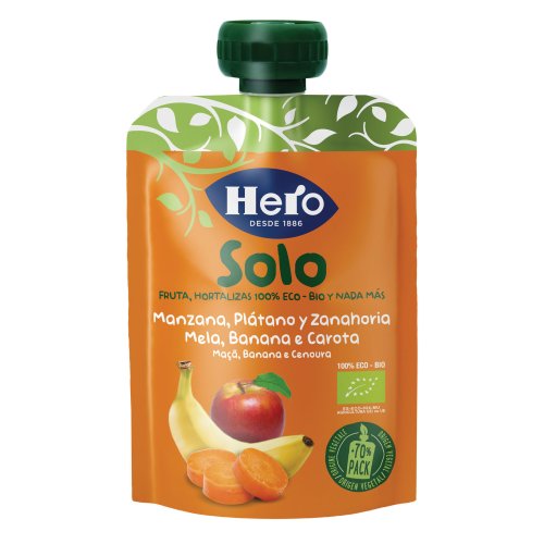 Hero Baby Solo Bio Frutta Frullata Mela Banana E Carota 100g