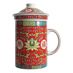himalaya old china - tisaniera porcellana loto rosso