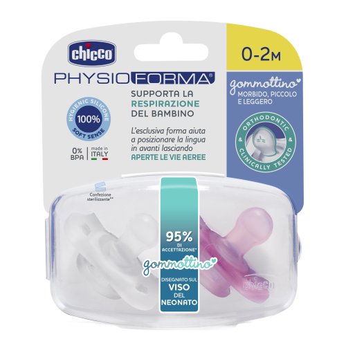 Chicco Gommotto Physio Girl Silicone 0-2m 2 Pezzi