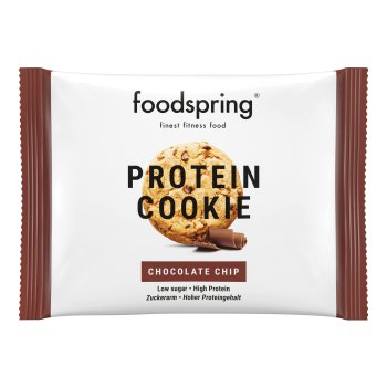 foodspring protein cookie snack - biscotti proteici gocce cioccolato 50g
