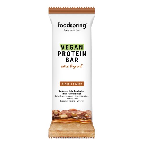 Foodspring Vegan Protein Bar - Barretta Proteica Vegana Arachidi Tostate 45g